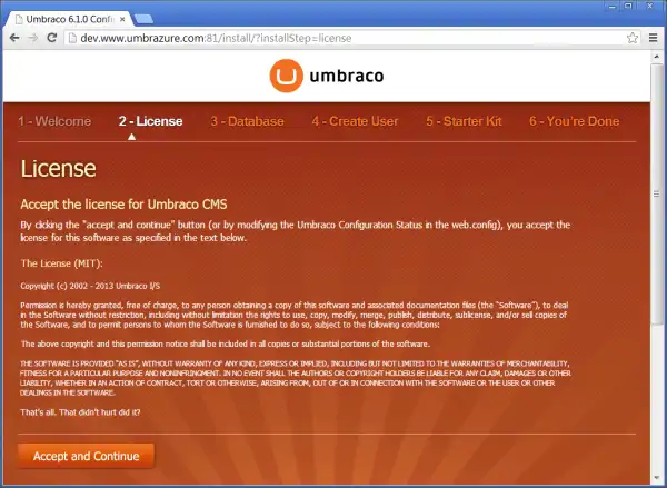 Install License Page