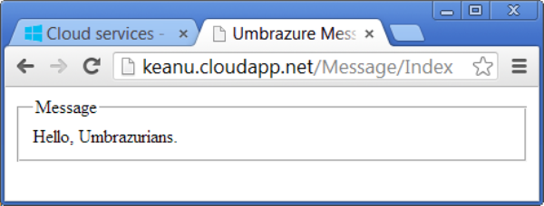 Keanu Message on Azure